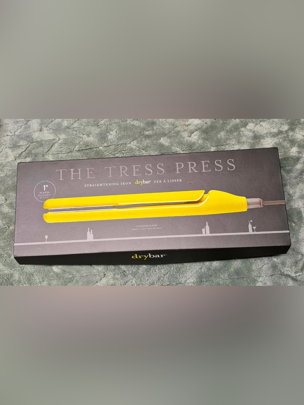 Drybar The Tress Press 1" Titanium Plates Flat Iron Hair Straightener Yellow NIB